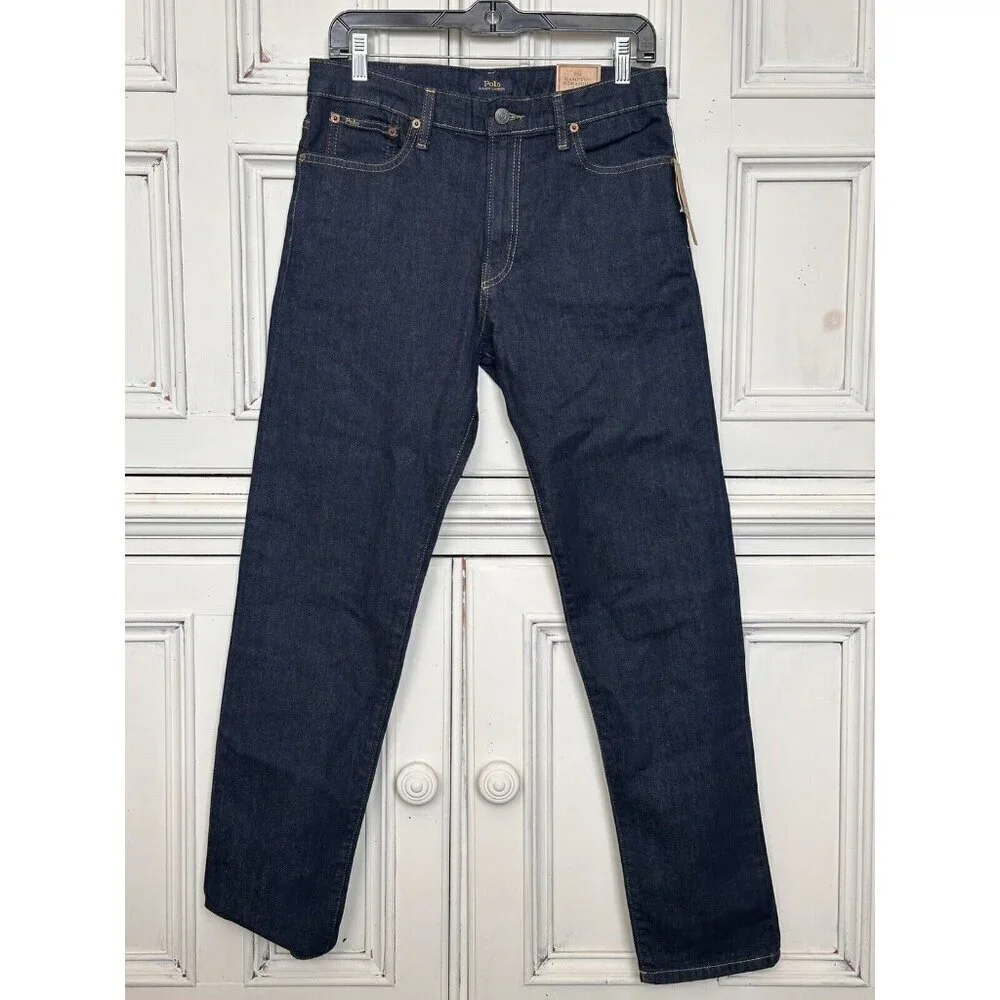 NEW Polo Ralph Lauren Boy Sz 20 Hampton Straight Stretch Jeans Dark Wash Classic